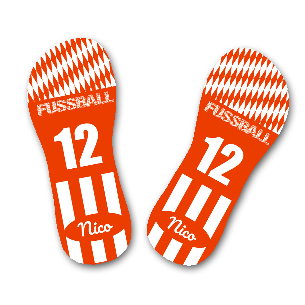 Fußball/ Vereins Badeslatschen mit Namen personalisiert 