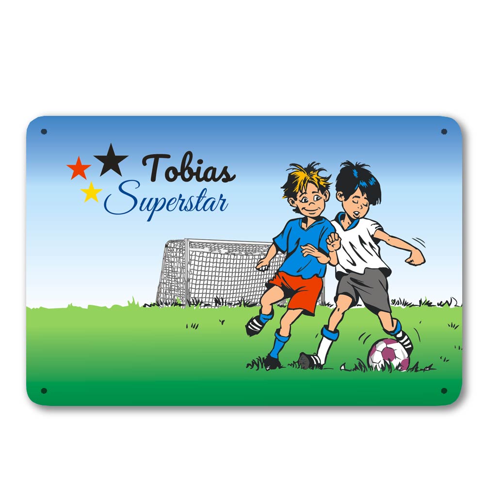 Fürs Jungenzimmer Blechschild mit Namen 