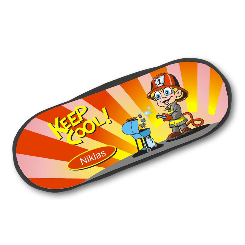 Einzigartiges Schlampermäppchen mit Feuerwehrmann und Namen 