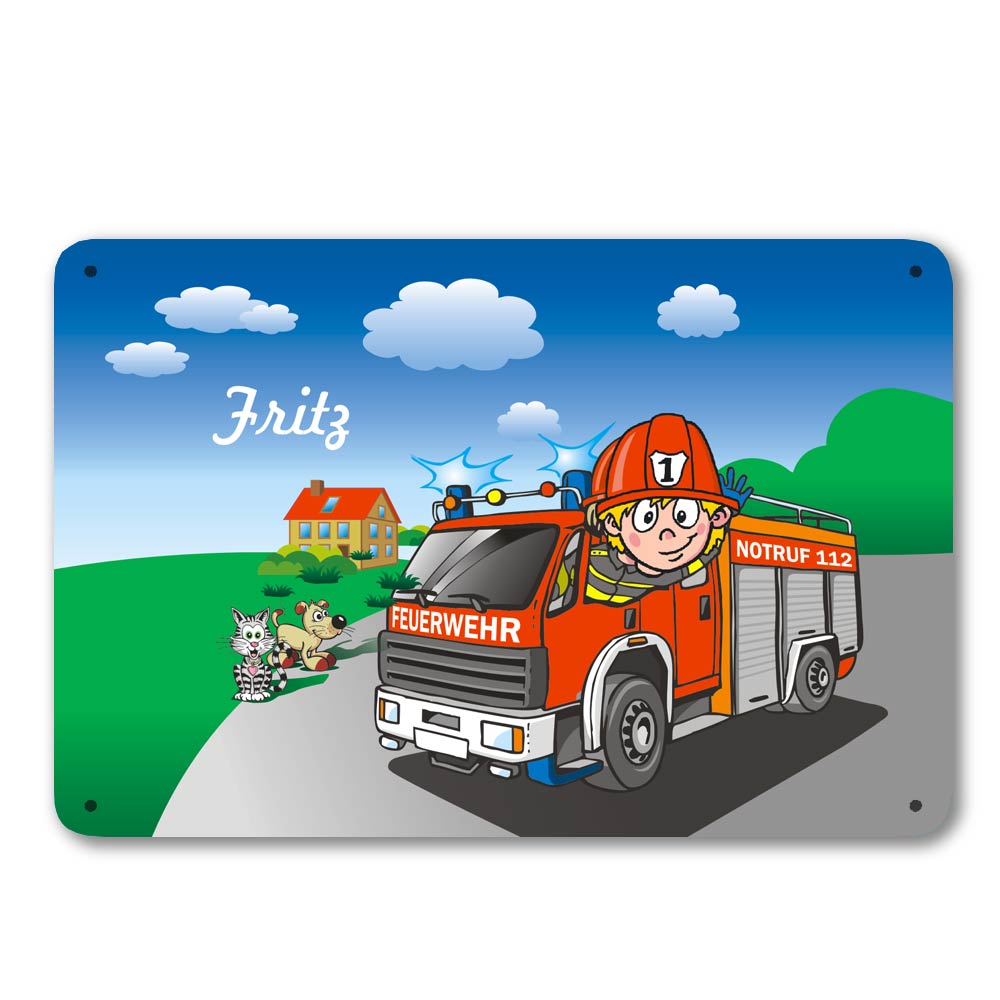 Blechschild fürs Jungenzimmer mit Namen bedruckt 