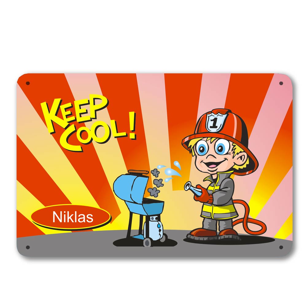 Blechschild fürs Jungenzimmer mit Namen bedruckt 