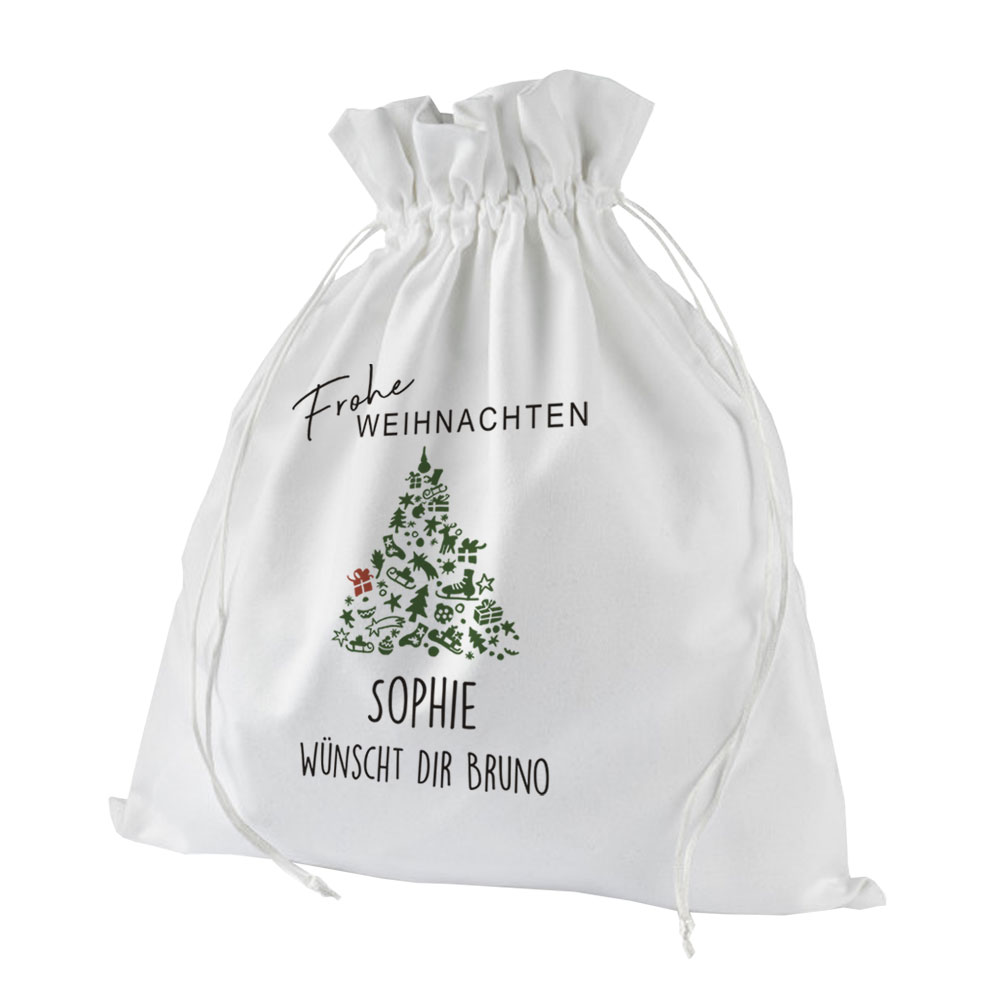 Weihnachtliches Geschenksäckchen / Geschenkbeutel individuell bedruckt 