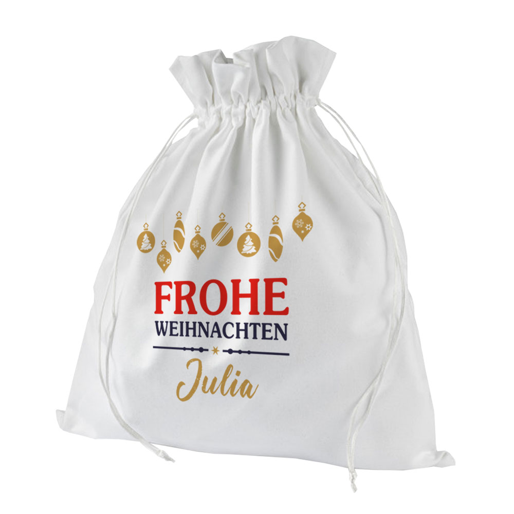 Geschenkbeutel mit Namen bedruckt zu Weihnachten 