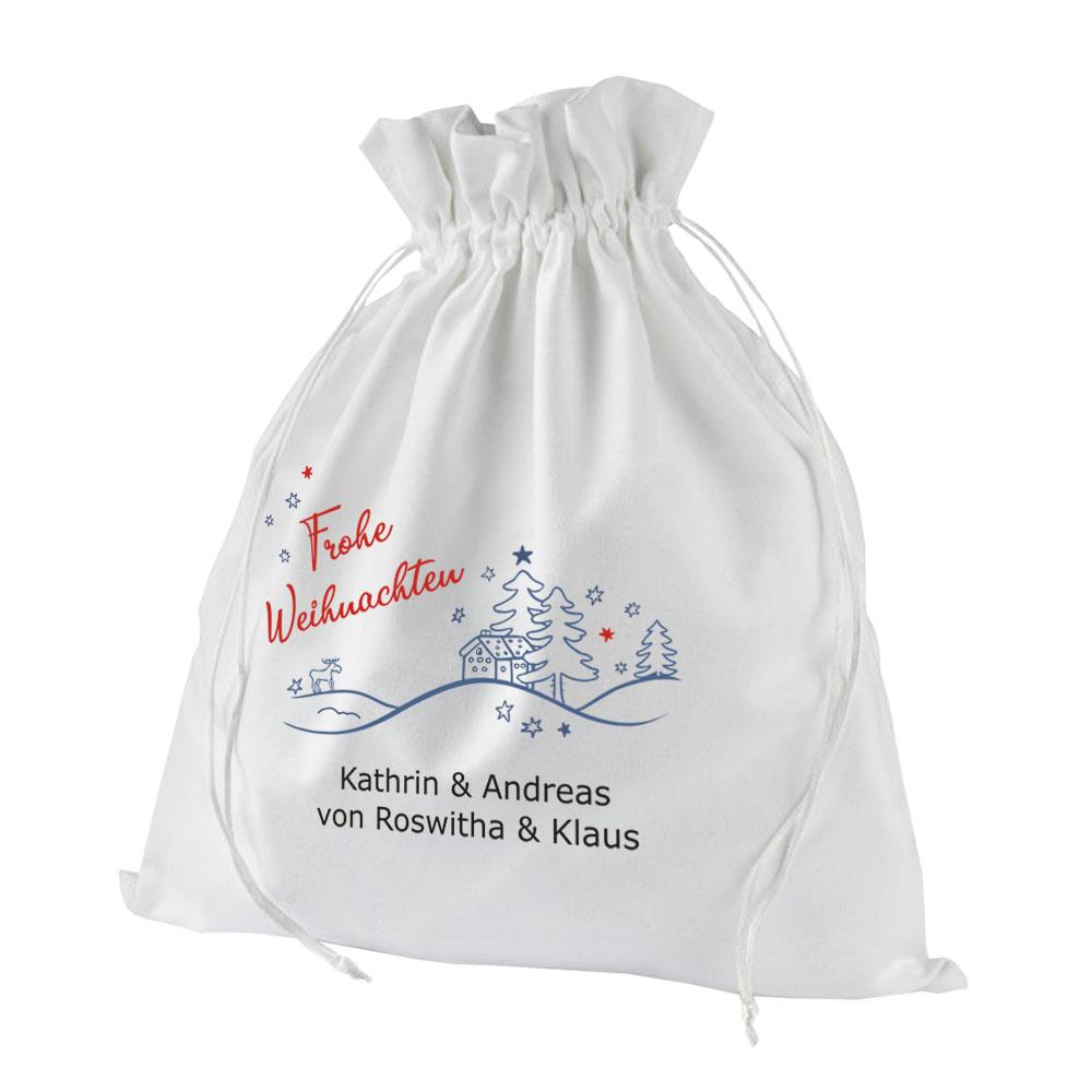 Weihnachts Geschenksäckchen mit Namen bedruckt 