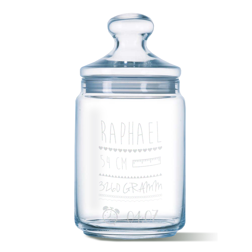 Bonbonglas mit Gravur Geburt 