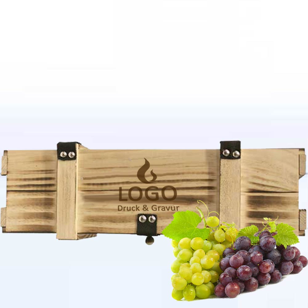 Holzkiste geflammt (1er) mit Ihrem Logo 