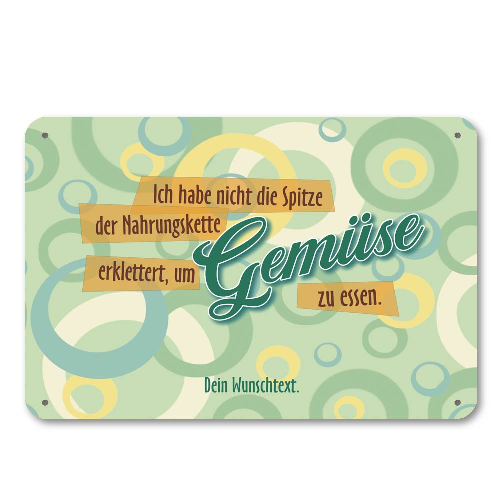 Lustiges Blechschild mit Spruch Spitze der Nahrungskette