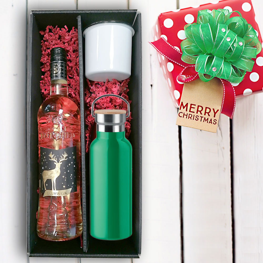 Glühwein-Geschenk-Set mit eigenem Logo - Weißwein 