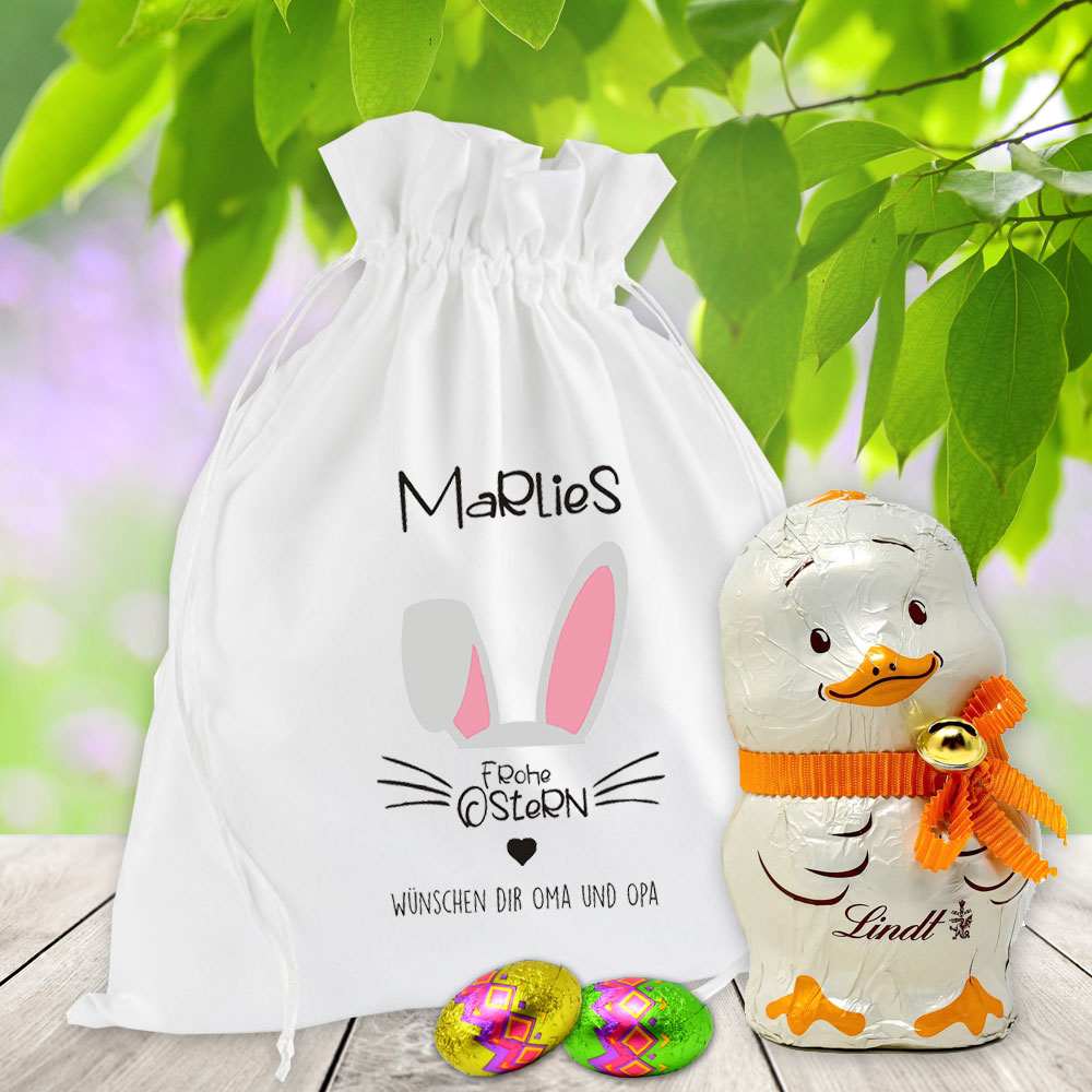 Geschenksäckchen / Geschenkbeutel für Ostergeschenke mit Namen 