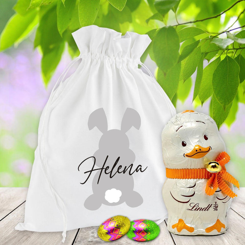Geschenksäckchen / Geschenkbeutel für Ostern mit Wunschnamen bedruckt 