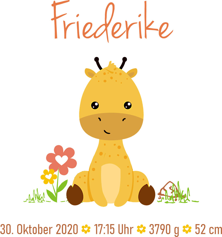 Kissen zur Geburt - mit Namen und Geburts-Daten personalisiert 