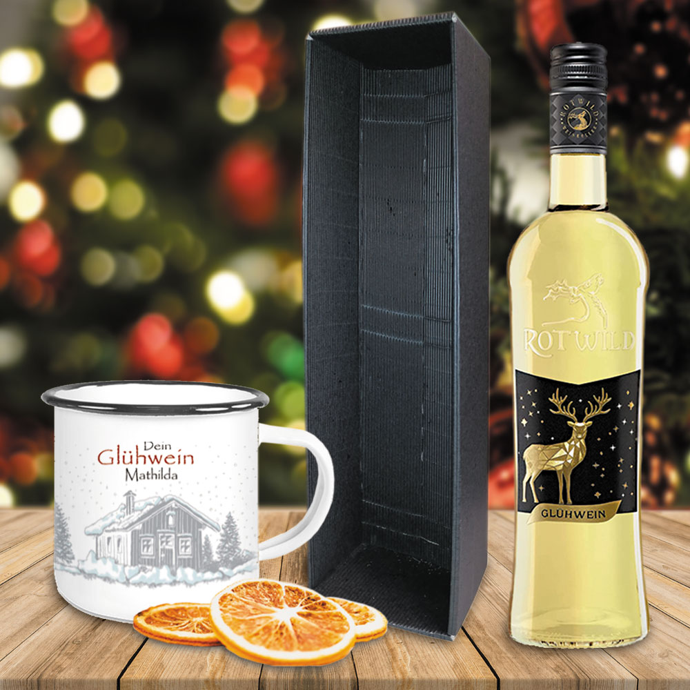 Glühwein-Geschenk-Set mit Namen bedruckt 