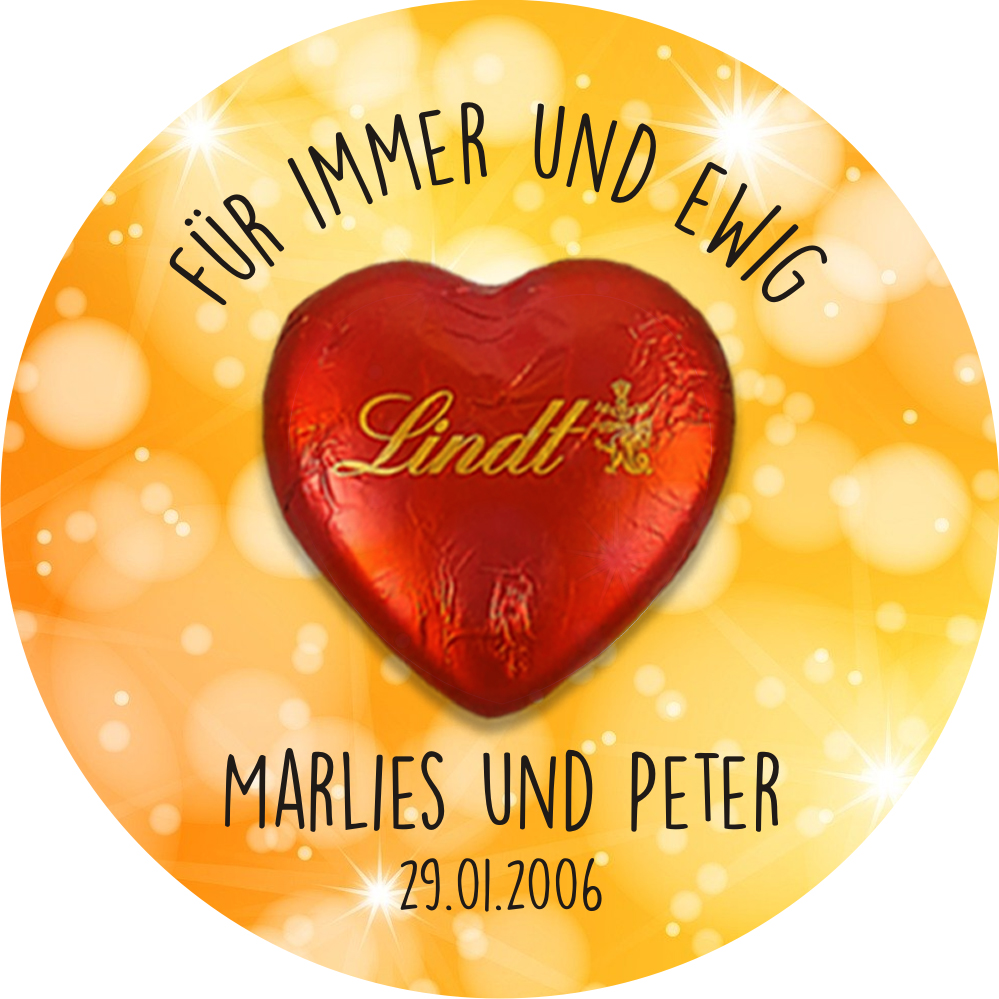 Gastgeschenk mit Lindt Schoko-Herz 