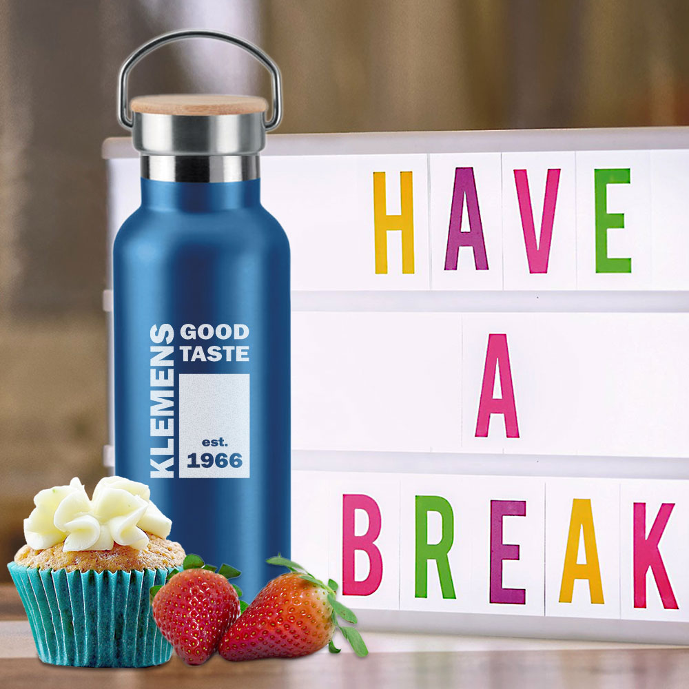 Gravierte Isolierkanne 0,5 l mit Wunschnamen und Jahreszahl 