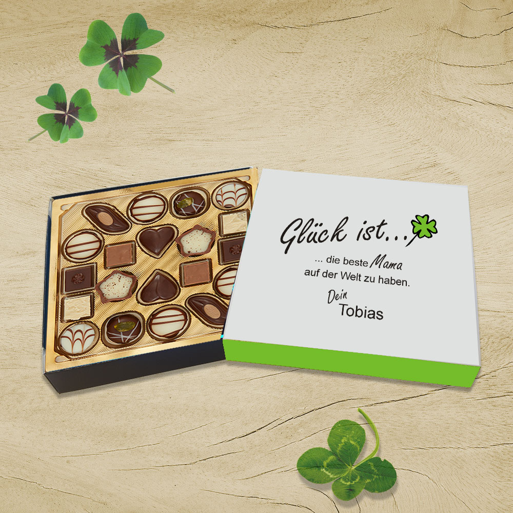 Original Lindt-Pralinen "Glück ist" personalisiert bedruckt, 100 g 