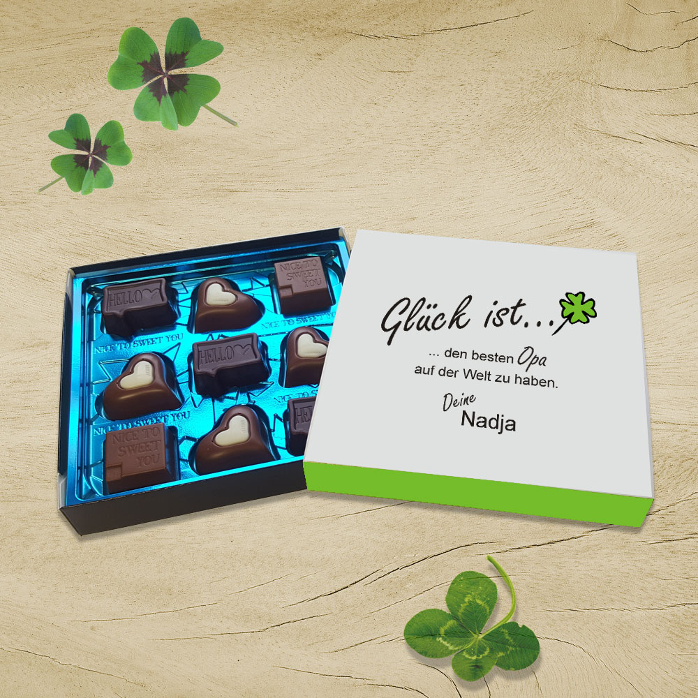 Lindt Pralinen Glück ist personalisiert bedruckt