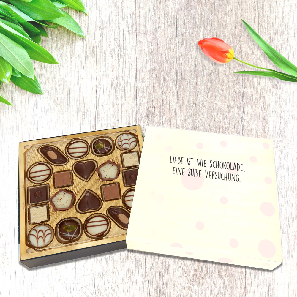 Schoko-Pralinen von Lindt zur Hochzeit mit Namen und Datum, 100g 