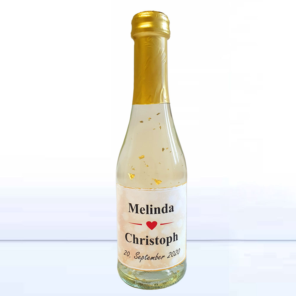 Sekt-Flasche 0,2 l mit Namen zur Hochzeit 