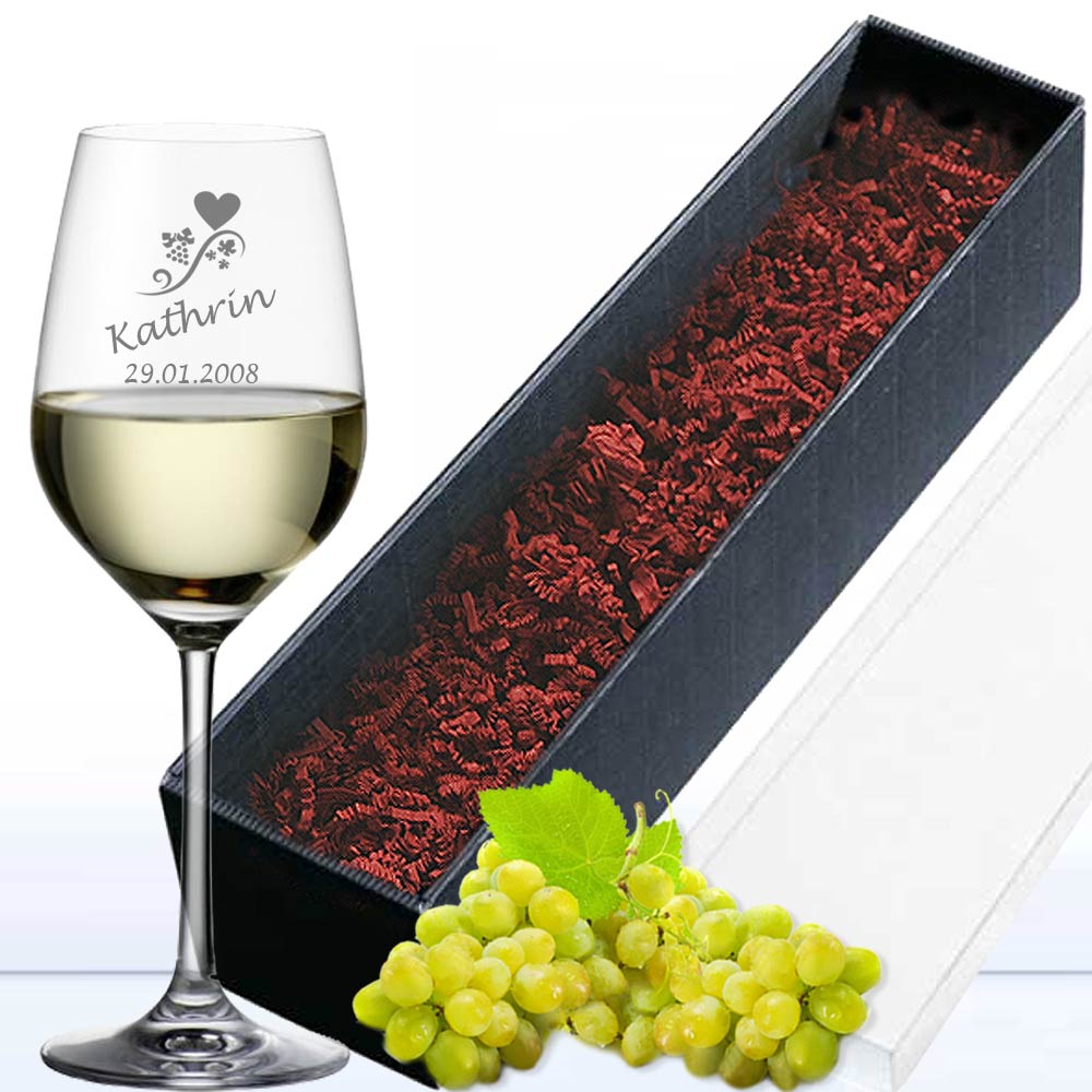 Weißweinglas mit Gravur 