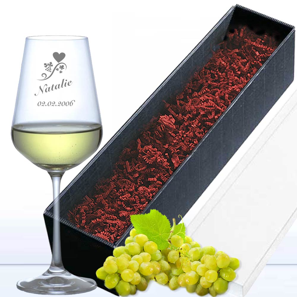 Weißweinglas graviert 