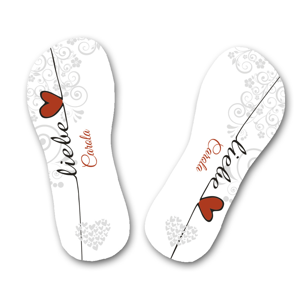 Personalisierbares Geschenk Badelatschen für Verliebte 