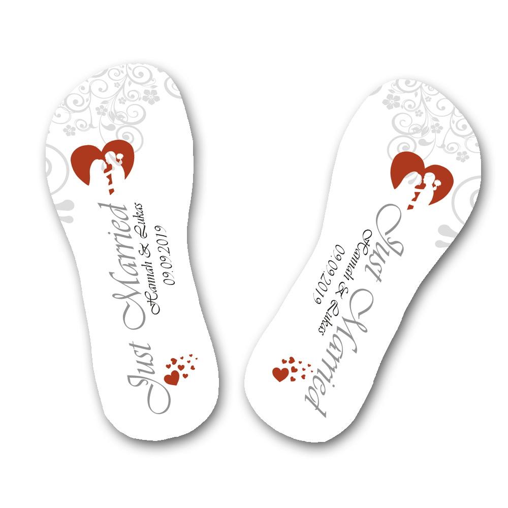 Flip Flops Hochzeit mit Namen und Datum bedrucken 42-44