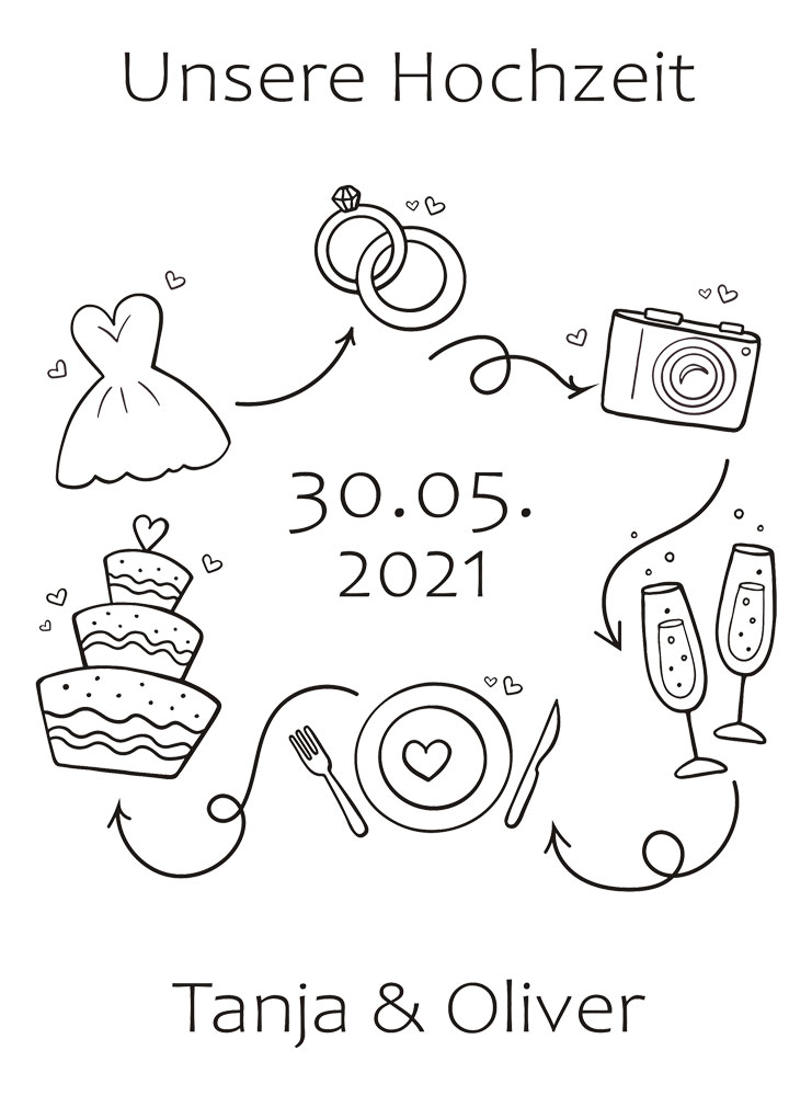 Gravierte Erinnerungsbox Hochzeit mit Namen und Datum personalisiert 