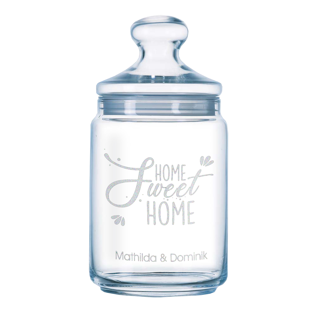 Keksglas /Bonbonglas mit Gravur "Home Sweet Home" 