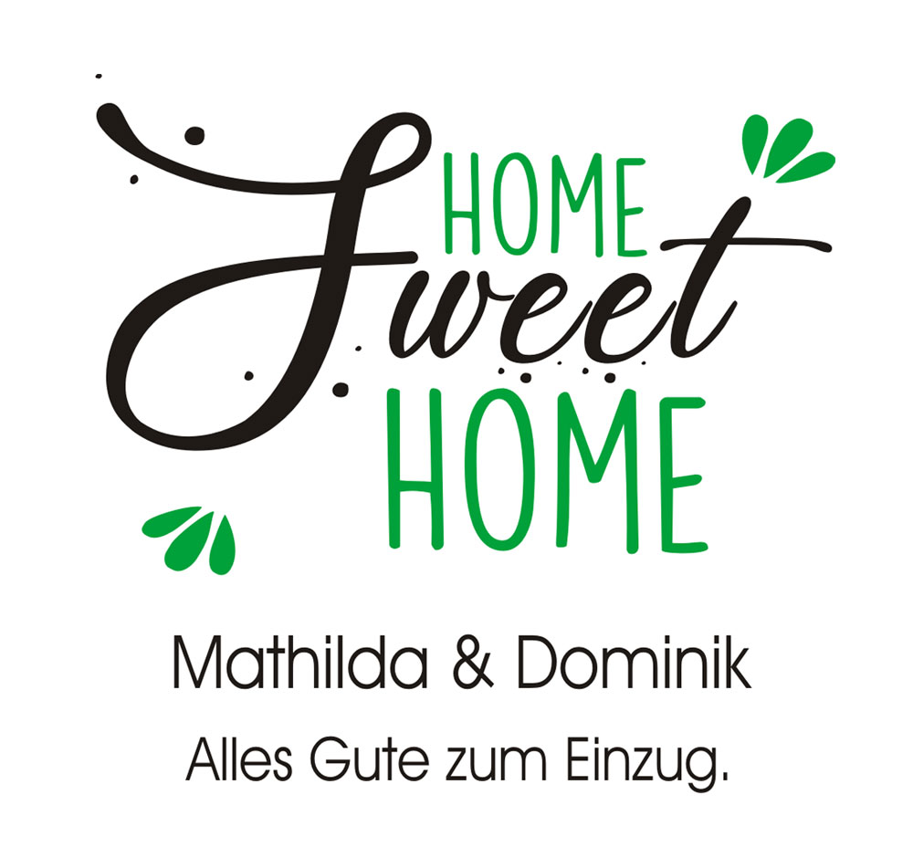 Einzugsgeschenk - Weinflasche mit persönlichem Aufdruck 