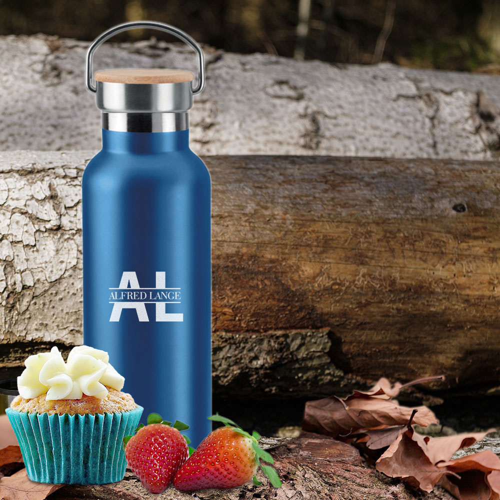 Gravierte Isolierkanne 0,5 l mit Wunschname und Initialen 