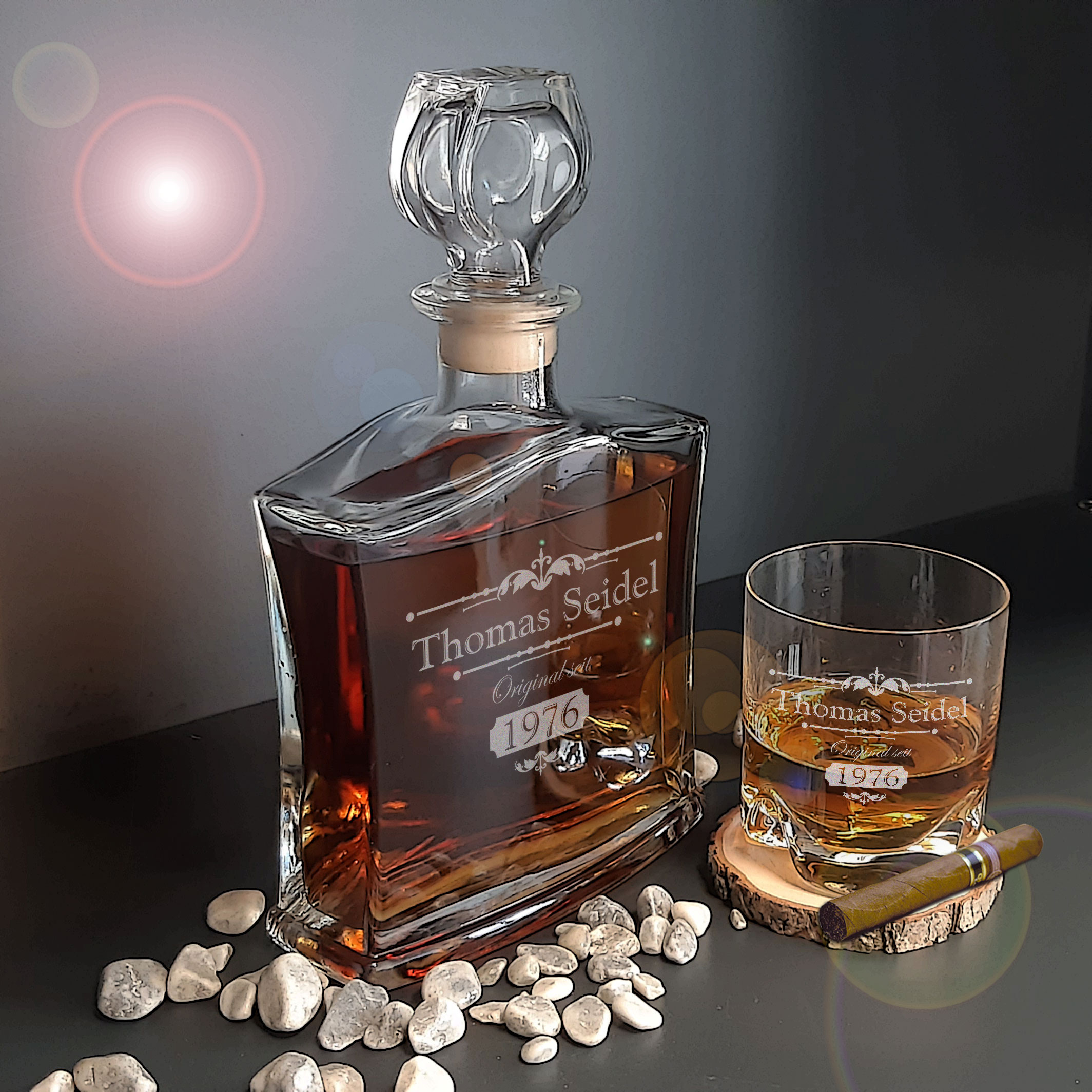 Whiskykaraffe mit Gravur ohne Gläser