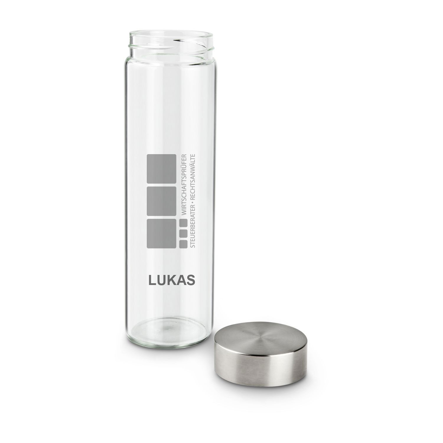 Glaskaraffe, Wasser-Karaffe 500 ml mit Logo bedruckt 