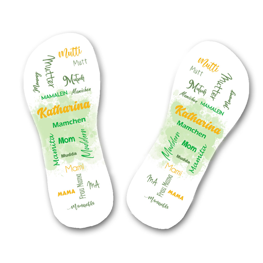 Flip Flops mit Name für die Mama bedruckt 