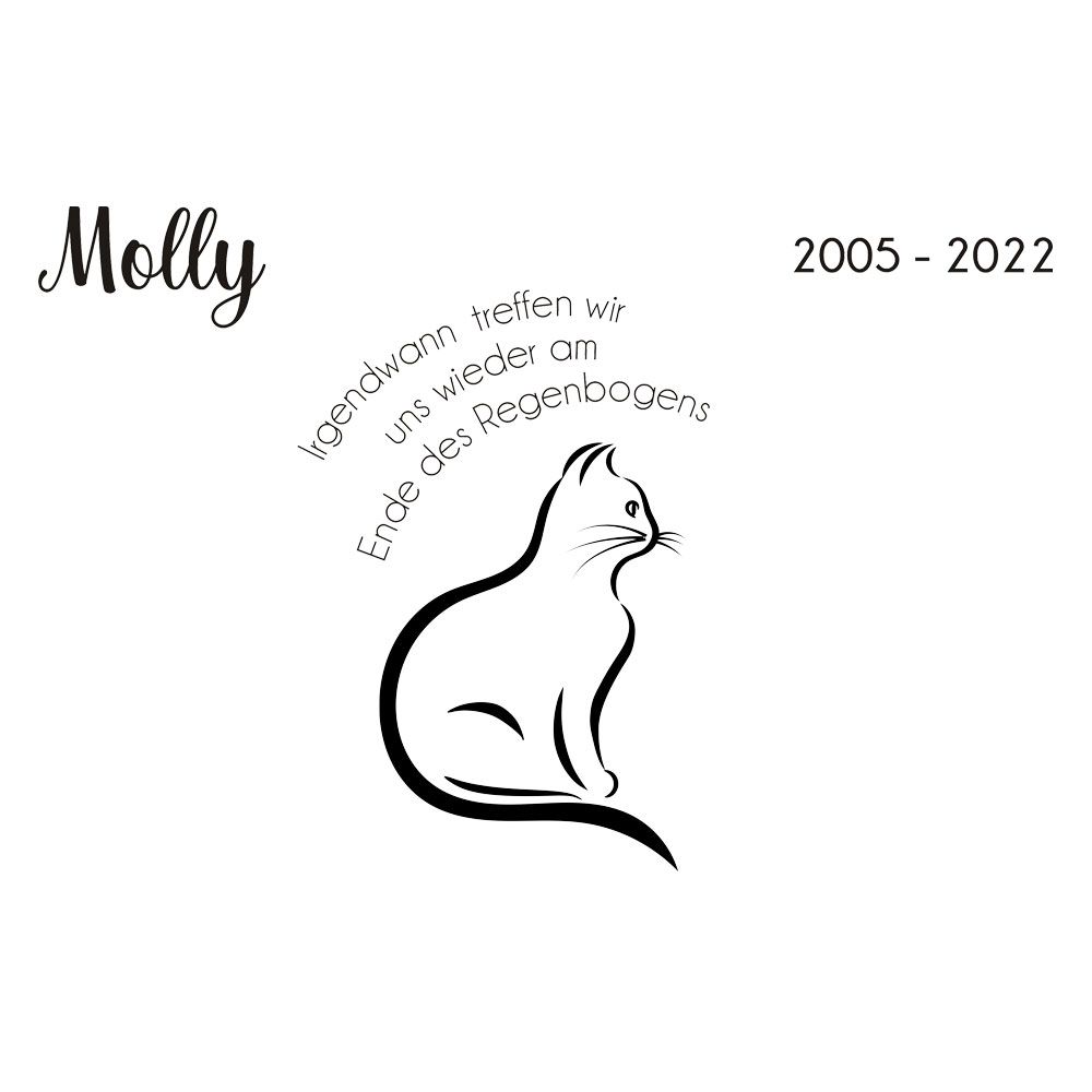 Individuell gravierte Grabtafel für deine Katze 