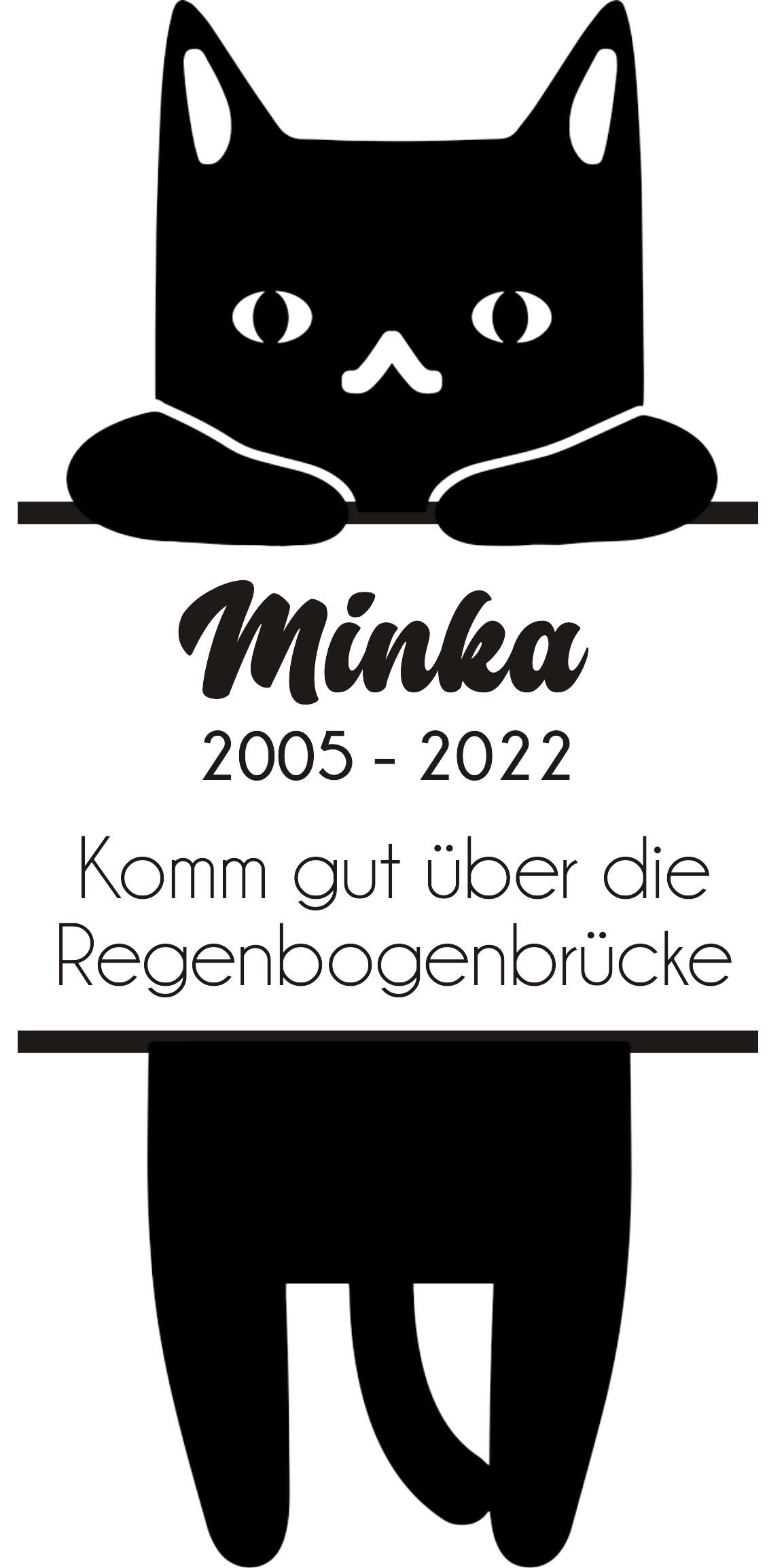 Gravierte Gedenktafel 30x20 für deine Katze selbst gestalten 