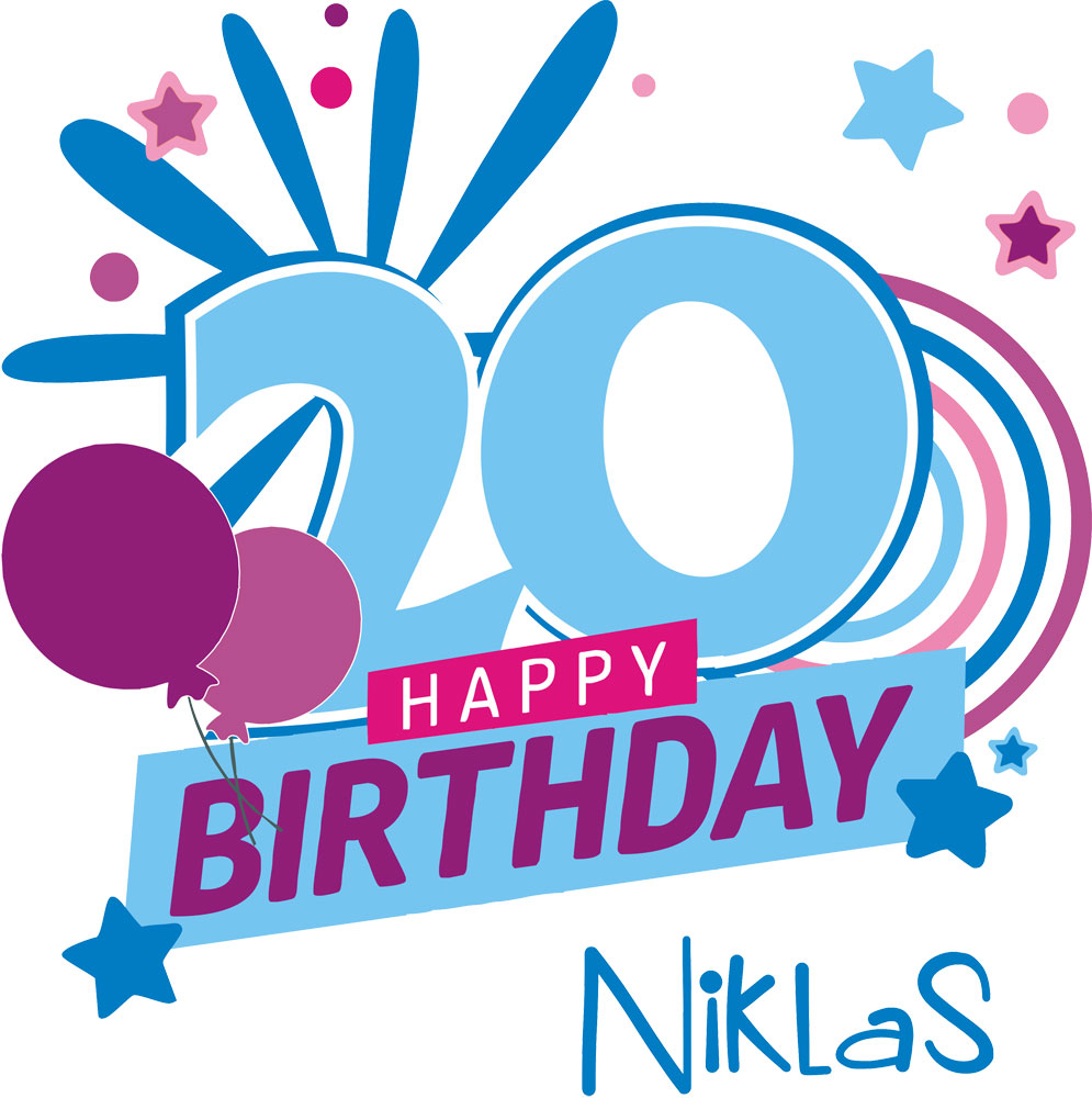 Bedrucktes Kissen zum 20. Geburtstag - individuell mit Wunschnamen 