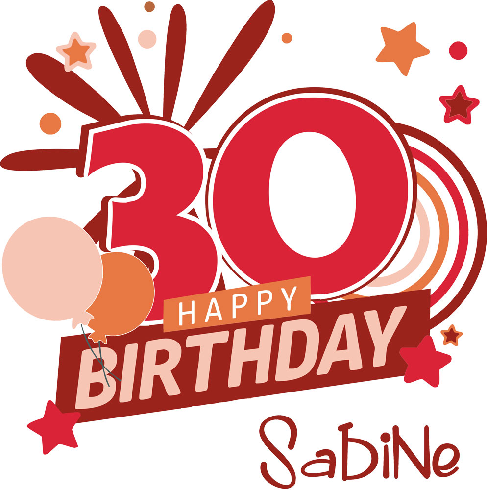 Personalisiertes Kissen zum 30. Geburtstag - bedruckt mit Wunschnamen 