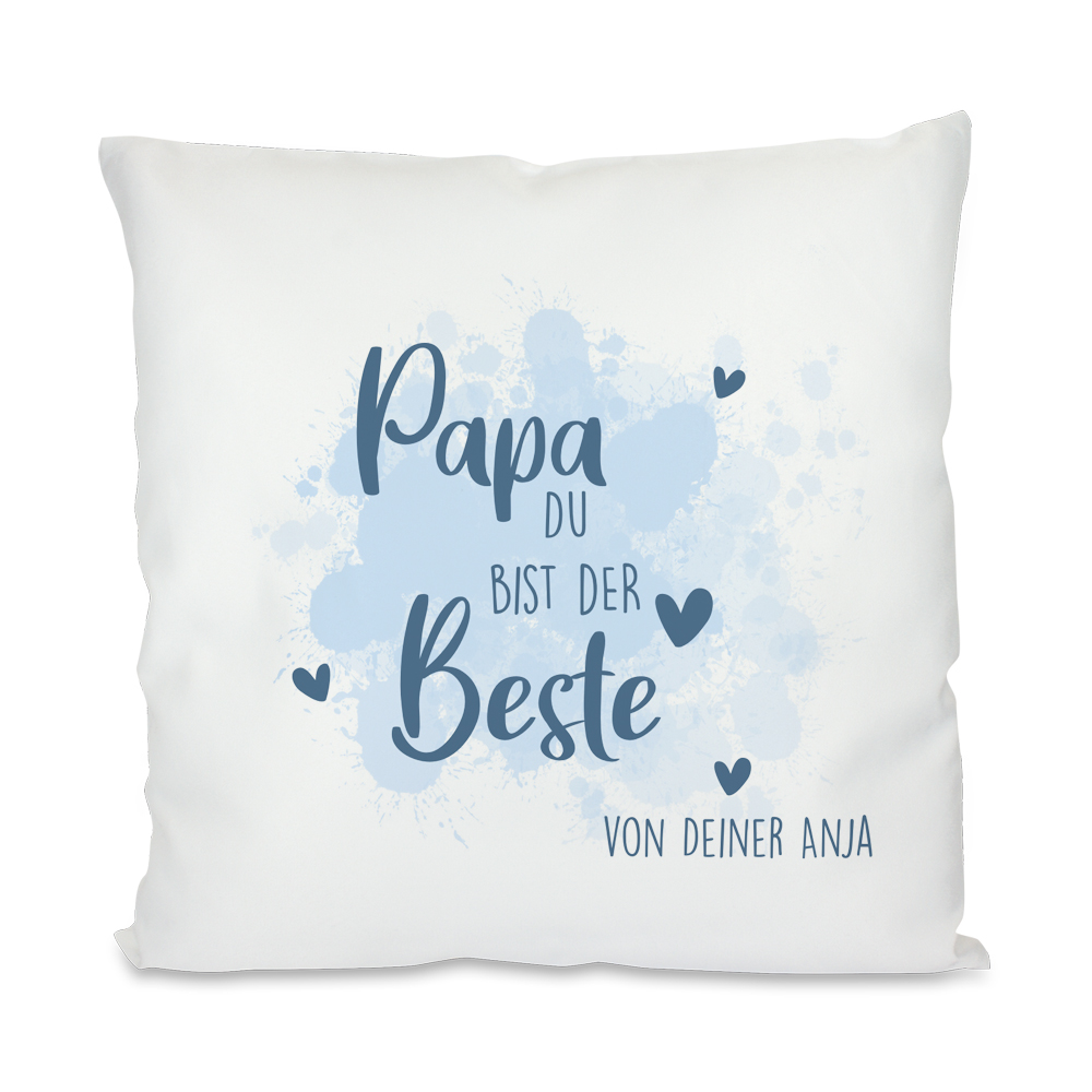 Papa du bist der Beste - personalisiertes Kissen 