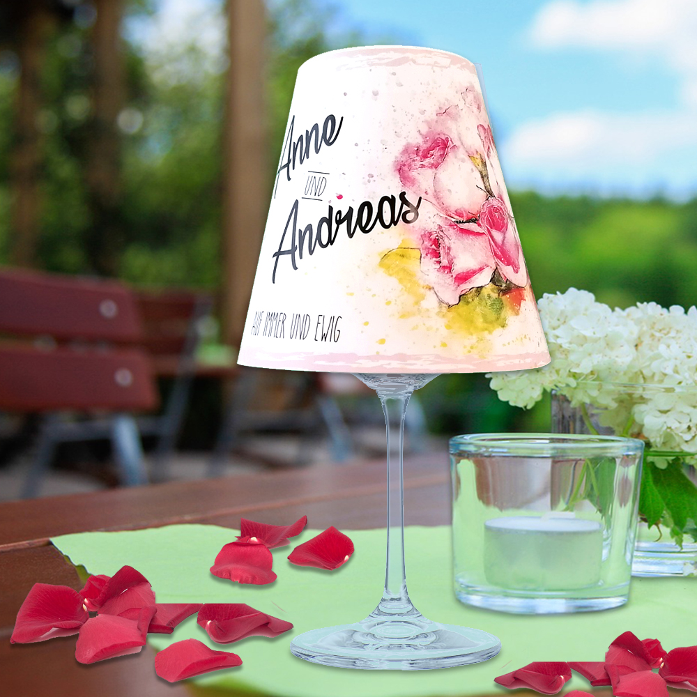 Lampenschirm für Gläser bedruckt als Deko 