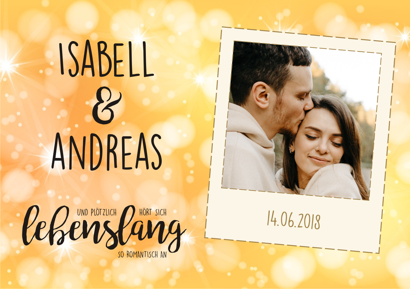 Tischset / Platzdeckchen für Paare mit Namen bedruckt 