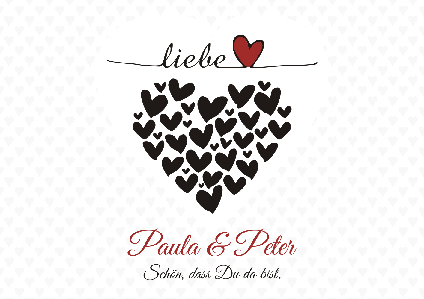 Tischset im 5er Set für Paare mit Namen und Text bedruckt 