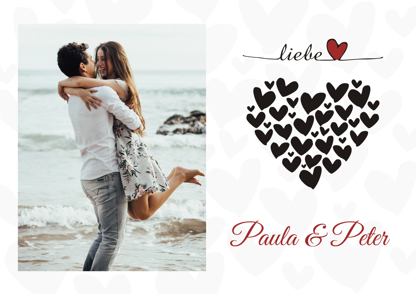 Personalisiertes Tischset / Platzdeckchen für Paare mit Namen bedruckt 