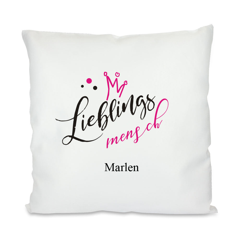 bedrucktes Kissen mit Lieblings- und Wunschnamen 