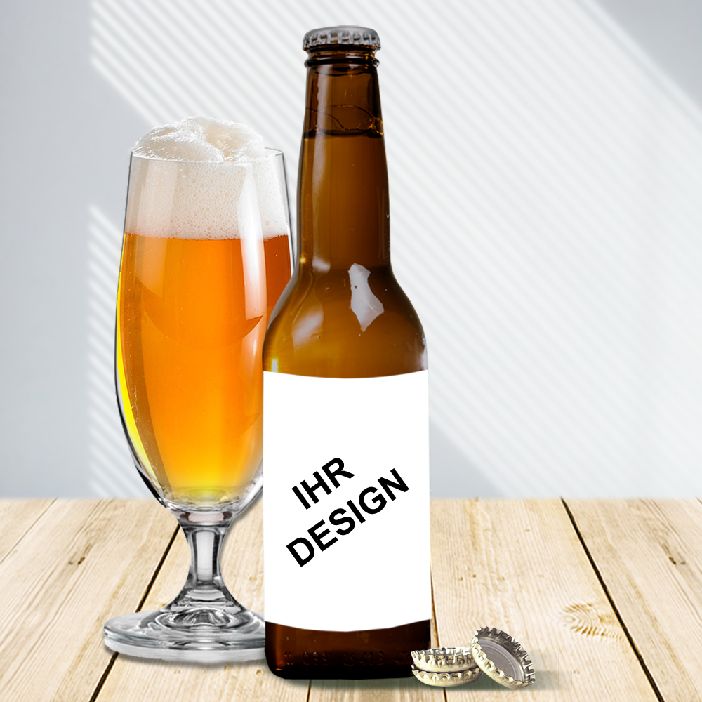 Flaschen Etikett für Bierflaschen mit eigenem Logo / Design bedrucken 