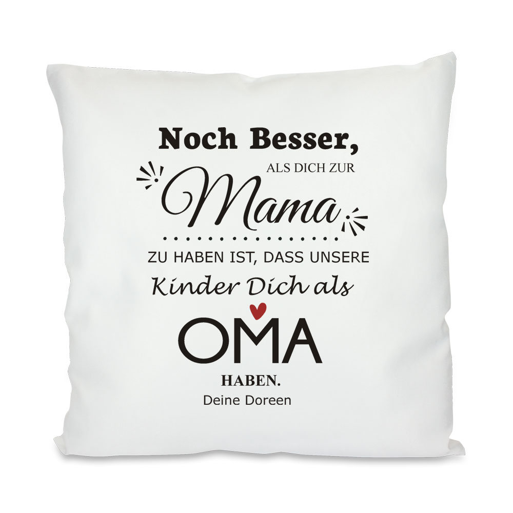 Bedrucktes Kissen zum Muttertag *Noch besser als* 