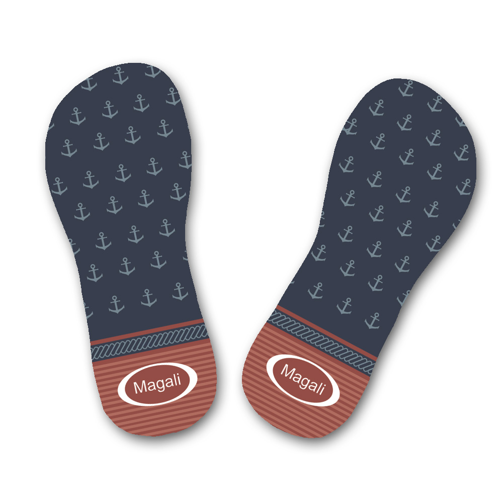 Badelatschen Maritim mit Namensaufdruck 44-46