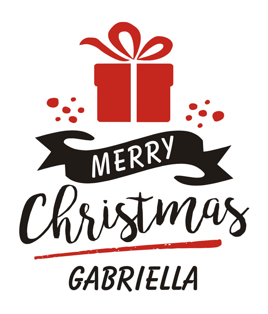 Merry Christmas - Bedruckte Weinflasche mit Glas als Geschenkset 