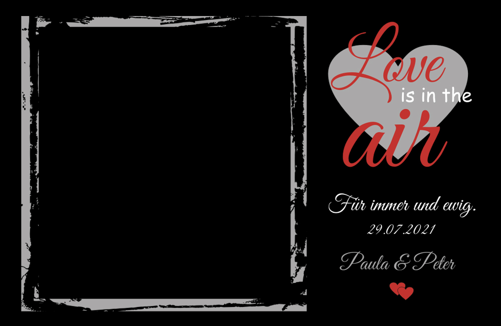 Schieferplatte für Paare mit Wunschtext und Foto bedruckt 