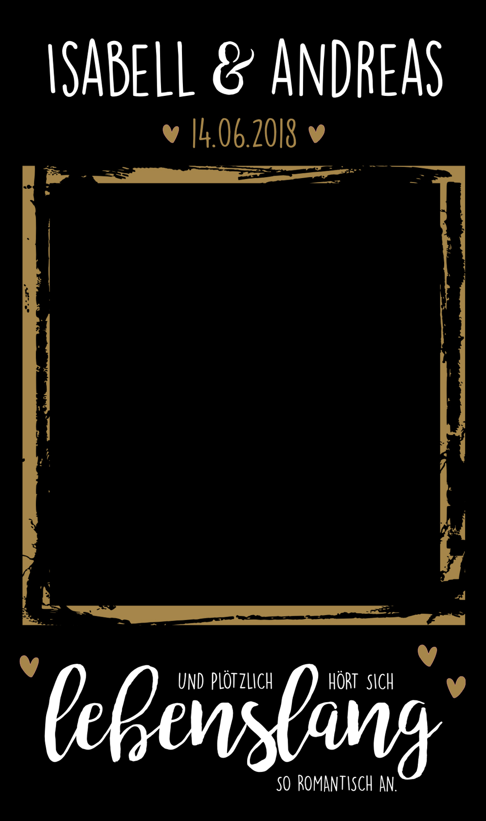 Schieferplatte in Aufsteller zur Hochzeit mit Namen und Foto bedruckt 