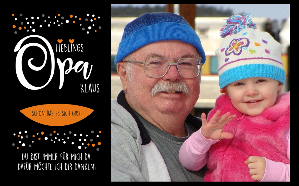 Schieferplatte mit Wunschtext und Foto für den Opa bedruckt 